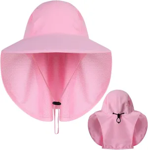 syeigh Sun Hat Summer Sun Hat for Women Men Breathale Mesh Bucket Hat with Neck Flap Outdoor Long Wide Brim Hiking Fishing