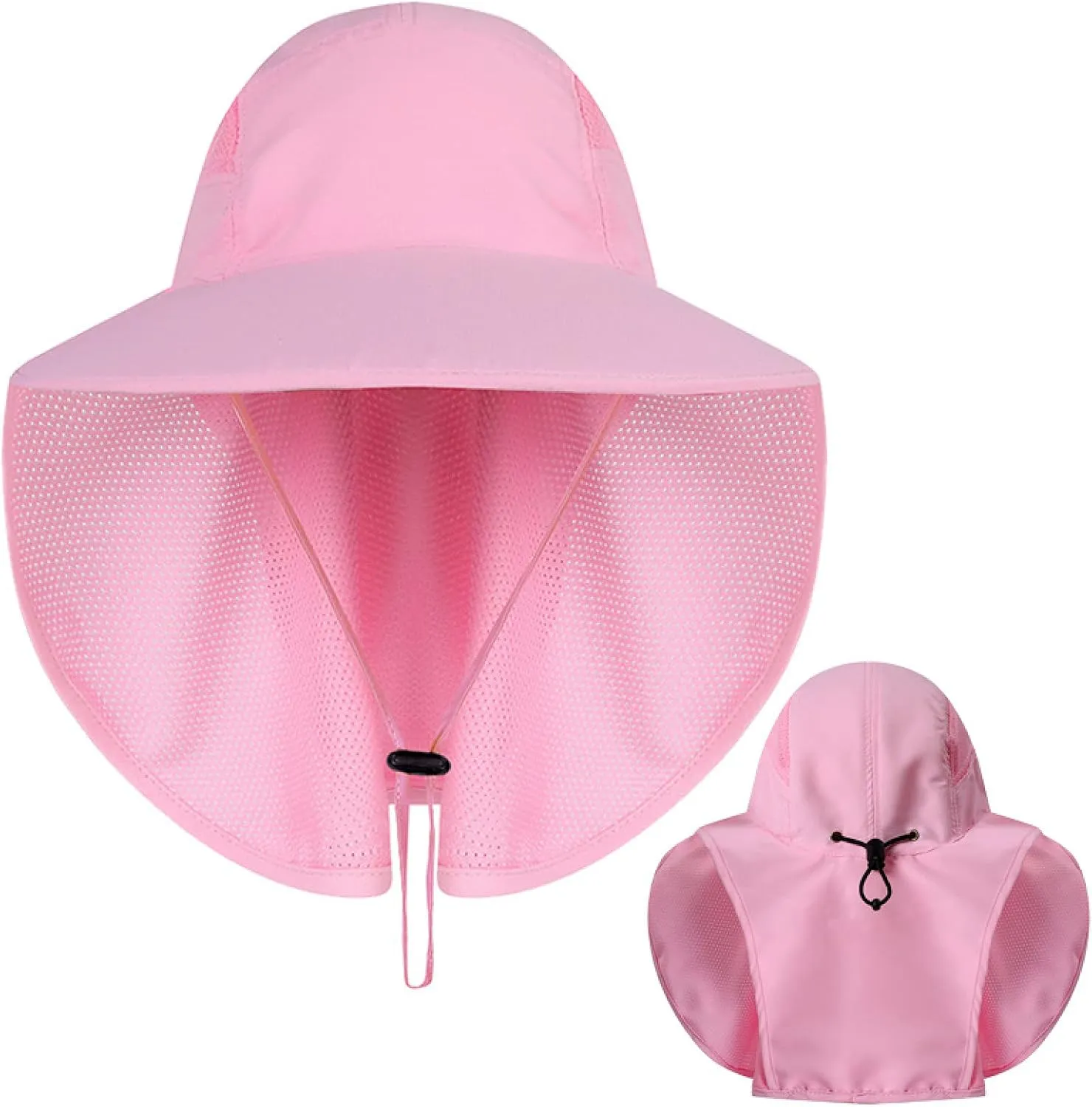 syeigh Sun Hat Summer Sun Hat for Women Men Breathale Mesh Bucket Hat with Neck Flap Outdoor Long Wide Brim Hiking Fishing
