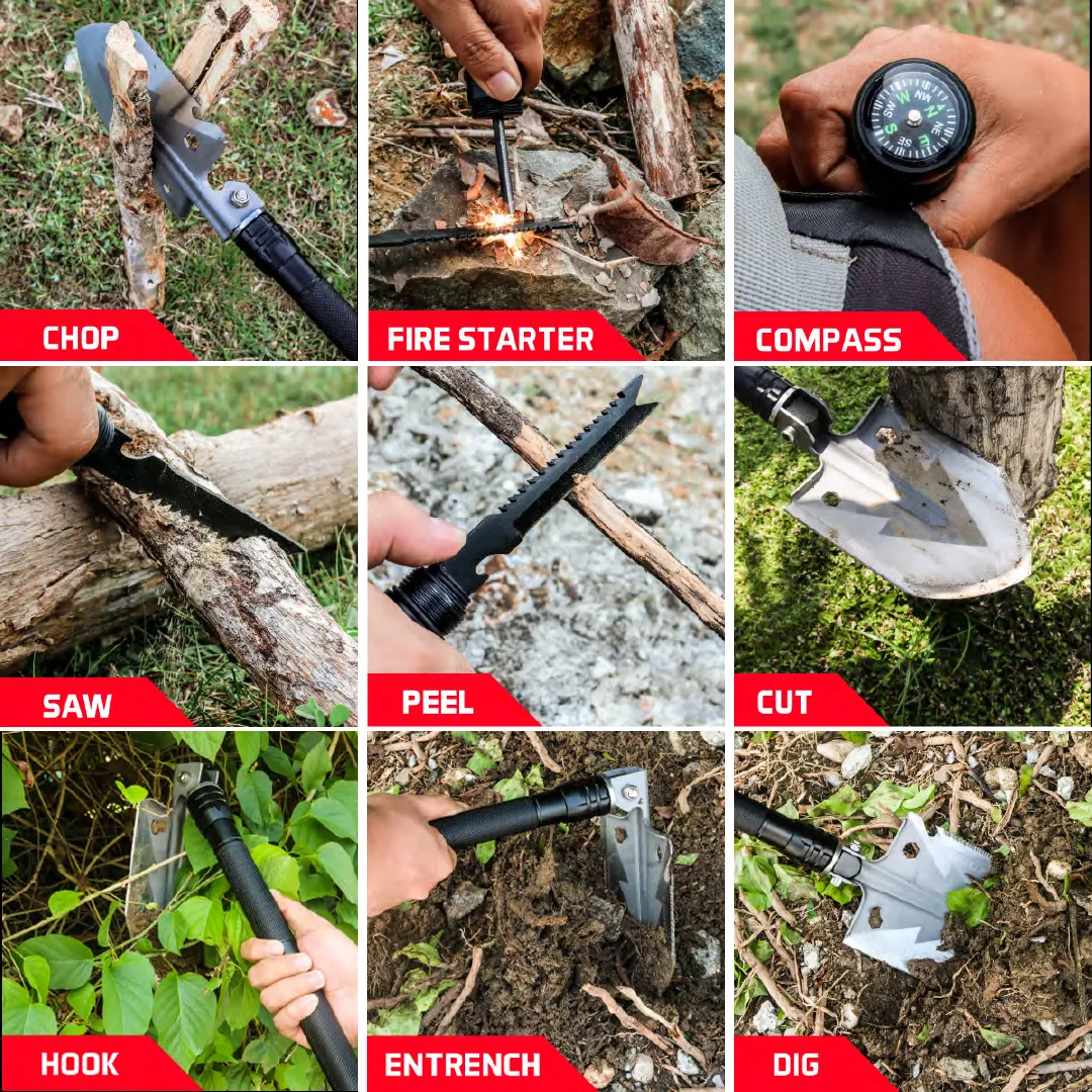 TAC9ER 15-in-1 Multitool Survival Shovel