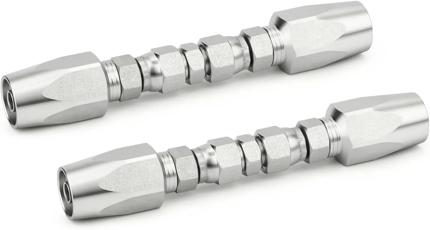 TAISHER 2PCS Hydraulic Hose Repair Kit 3/8" Reusable Fittings, 2-Wire Size #06 Field Repair Kit