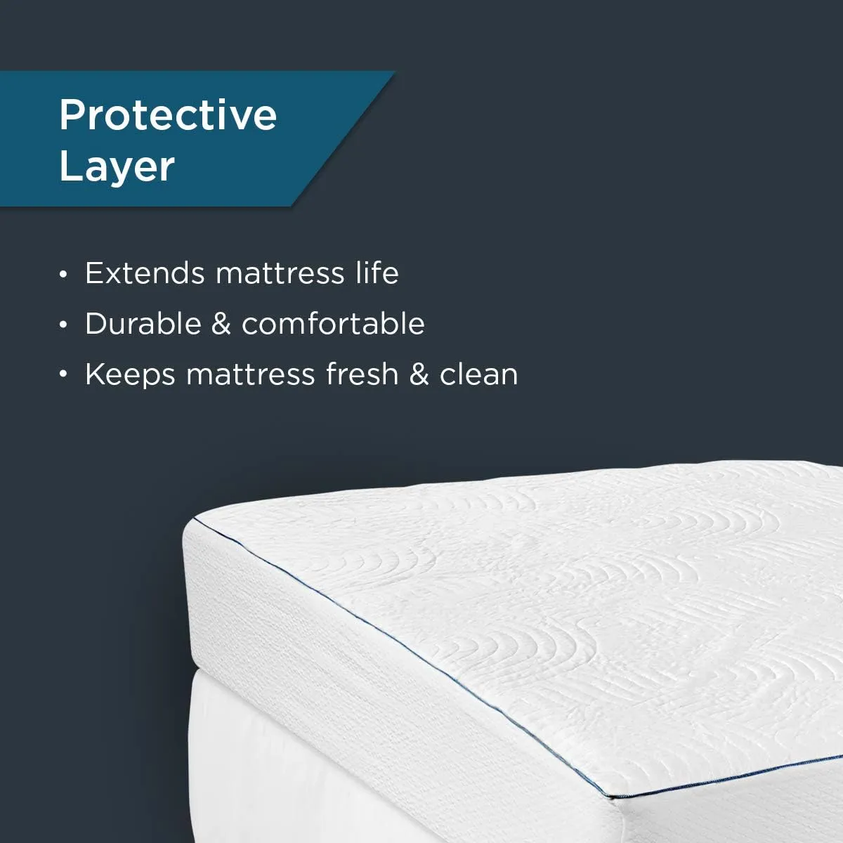 Tempur-Pedic Cool Luxury Mattress Protector, King, White