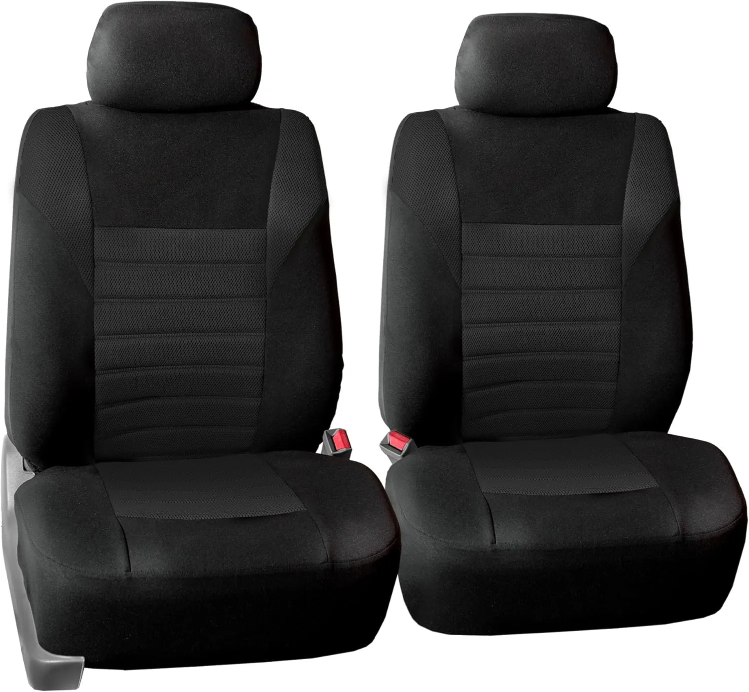 TLH 3D Air Mesh Fabric Automotive Car Seat Covers Front Seats Only, Black Car Seat Covers Airbag Compatible Interior Accessories Covers Universal Fit Car Seat Covers for Cars, Auto, Trucks, SUV