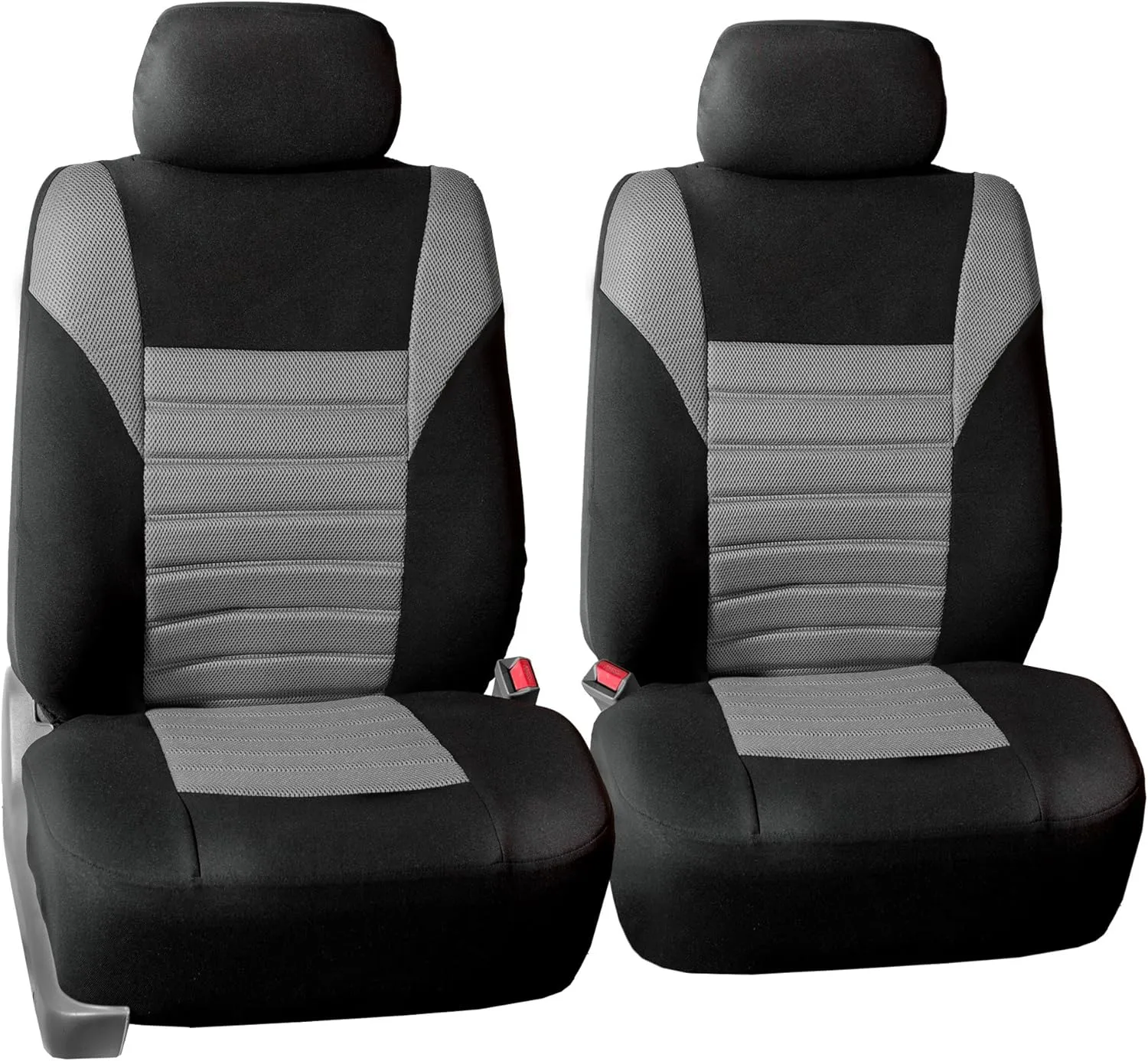 TLH 3D Air Mesh Fabric Automotive Car Seat Covers Front Seats Only, Gray Car Seat Covers Airbag Compatible Interior Accessories Covers Universal Fit Car Seat Covers for Cars, Auto, Trucks, SUV