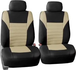 TLH Beige 3D Air Mesh Cloth Universal Fit Car Seat Covers for Cars, Trucks, SUVs - Front Seats Only, Airbag Compatible, Machine Washable, Low-Back Design, Comfortable & Durable