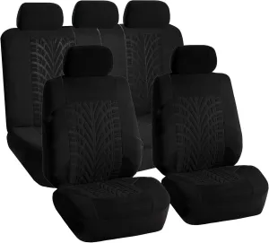TLH Car Seat Covers Travel Master Automotive Car Seat Covers Full Set Black Seat Covers Airbag Compatible and Split Rear Car Seat Cover Universal Fit Interior Accessories for Cars Trucks and SUV