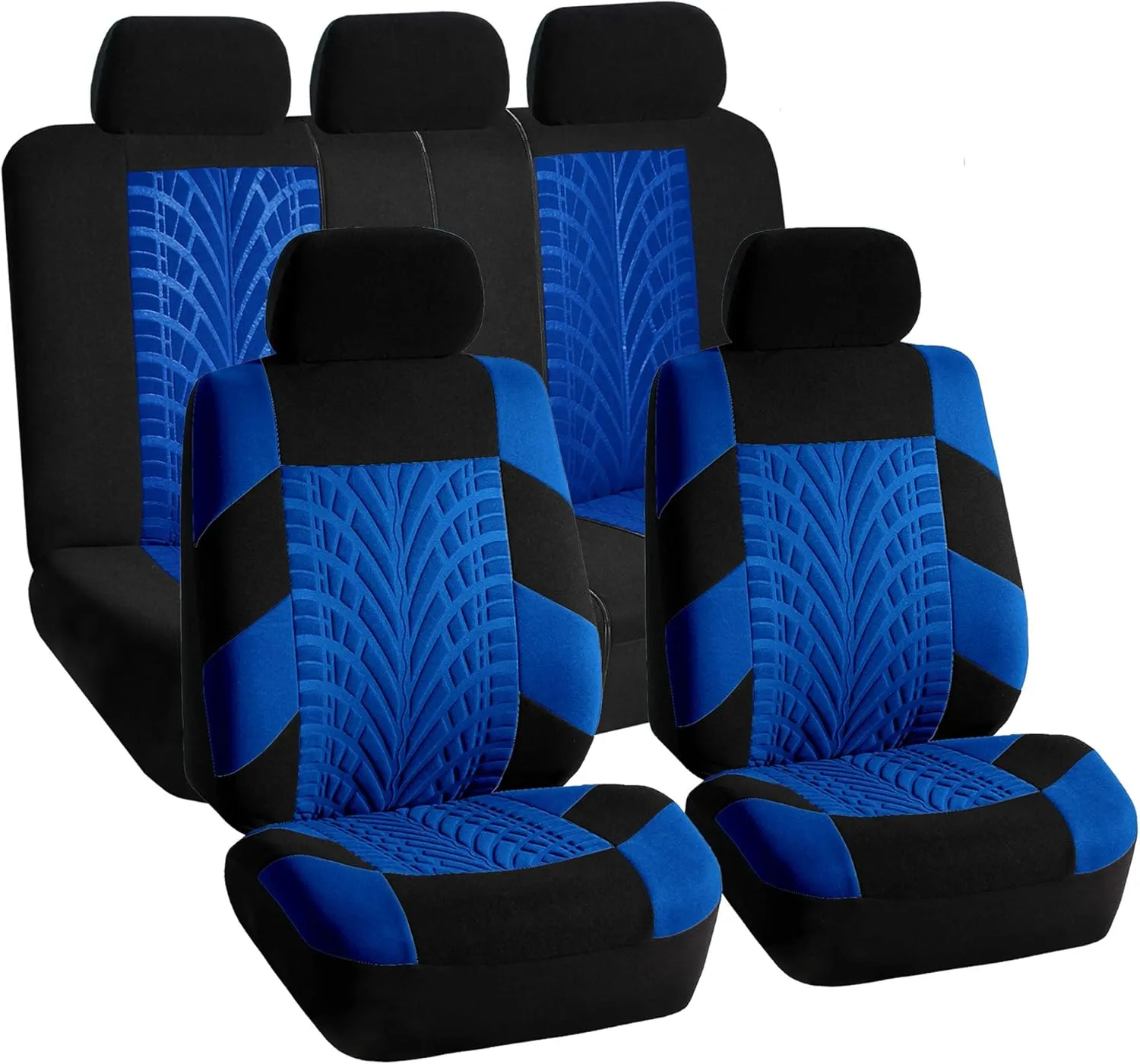 TLH Car Seat Covers Travel Master Automotive Car Seat Covers Full Set Blue Seat Covers Airbag Compatible and Split Rear Car Seat Cover Universal Fit Interior Accessories for Cars Trucks and SUV