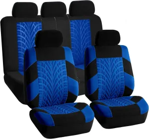 TLH Car Seat Covers Travel Master Automotive Car Seat Covers Full Set Blue Seat Covers Airbag Compatible and Split Rear Car Seat Cover Universal Fit Interior Accessories for Cars Trucks and SUV