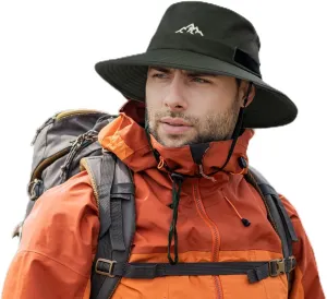 TOP-EX L/XL/XXL UV50  Waterproof Bucket Sun Hat for Fishing Golf Hiking All-Weather Outdoor Rain Hat Stiff Brim