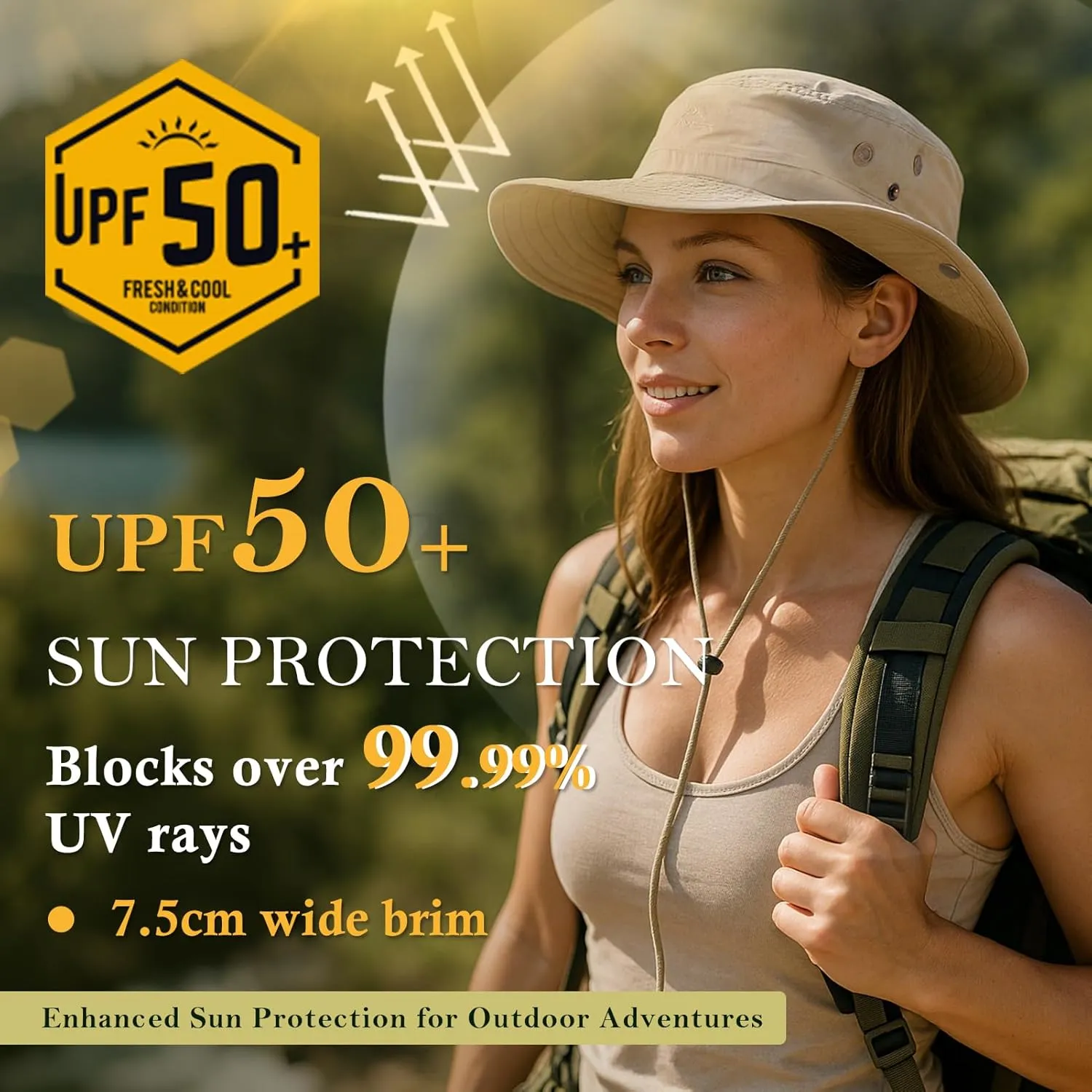 TOP-EX M/L/XL/XXL Ponytail Rain-Proof UV50  Sun Hat Cooling Mesh Lining Unisex