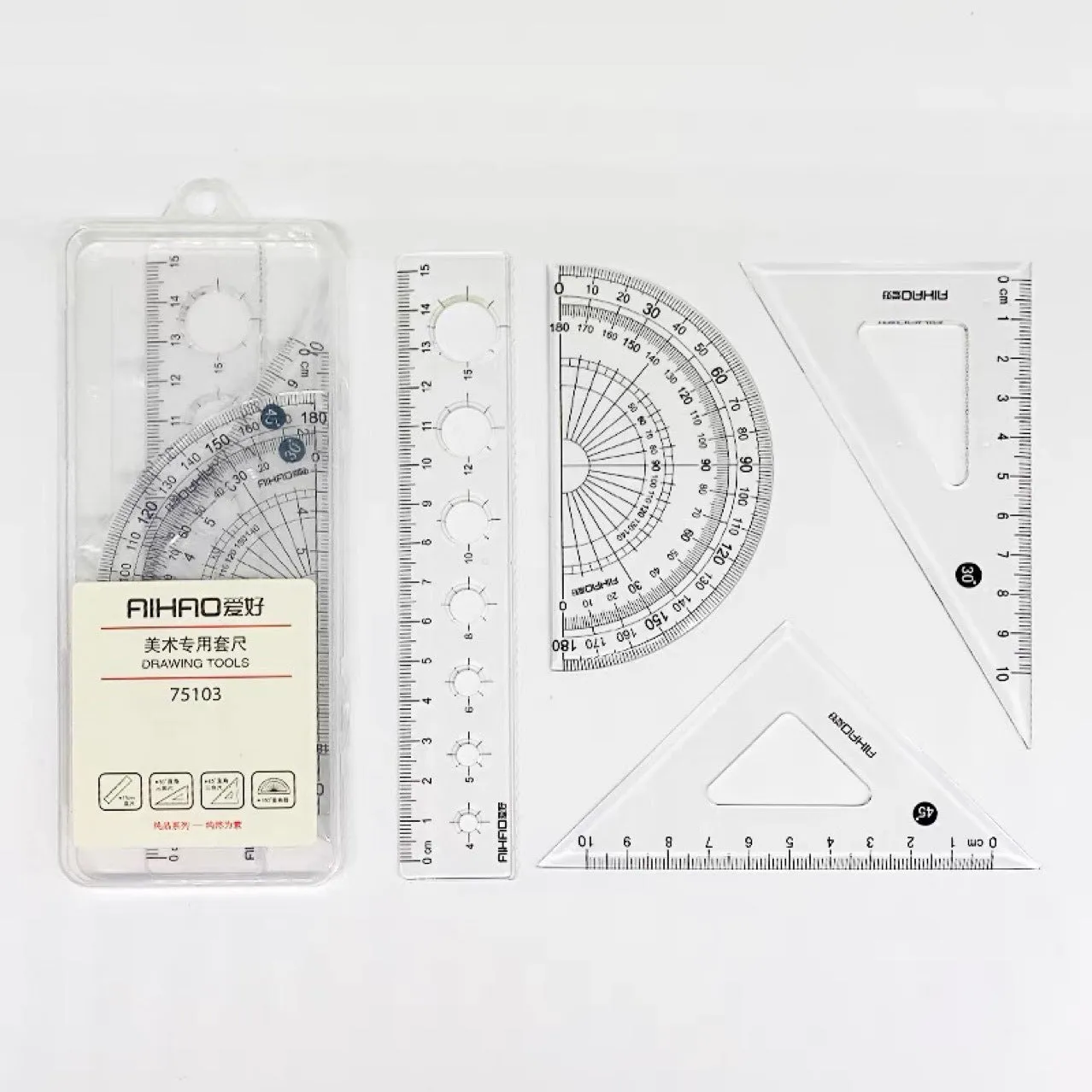 Transparent 4 Piece Geometry Box