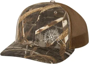 Trenz Shirt Company Men's Outdoors Mountain Scenic Forest Compass Woodland Embroidered Mesh Back Trucker Hat