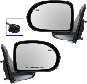 TRQ Driver & Passenger Side Mirror Set Power with Heat Compatible with 2007-2017 Jeep Compass CH1320262 CH1321262