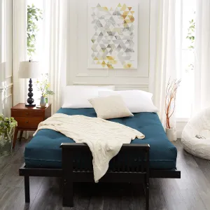 Trupedic x Mozaic - 10 inch Full Size Standard Futon Mattress (Frame Not Included) | Basic Morgan Blue | Great for Kid's Rooms or Guest Areas - Many Color Options