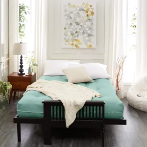 Trupedic x Mozaic - 8 inch Full Size Standard Futon Mattress (Frame Not Included) | Basic Ice Mint | Great for Kid's Rooms or Guest Areas - Many Color Options