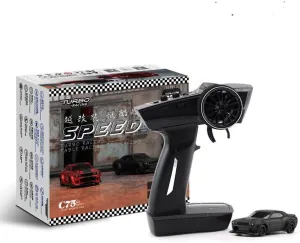 Turbo Racing 1:76 C75 On Road RC Car Radio Full Proportional Remote Control Toys RTR Kit for Adults Gift RC Toys (C75 Black)