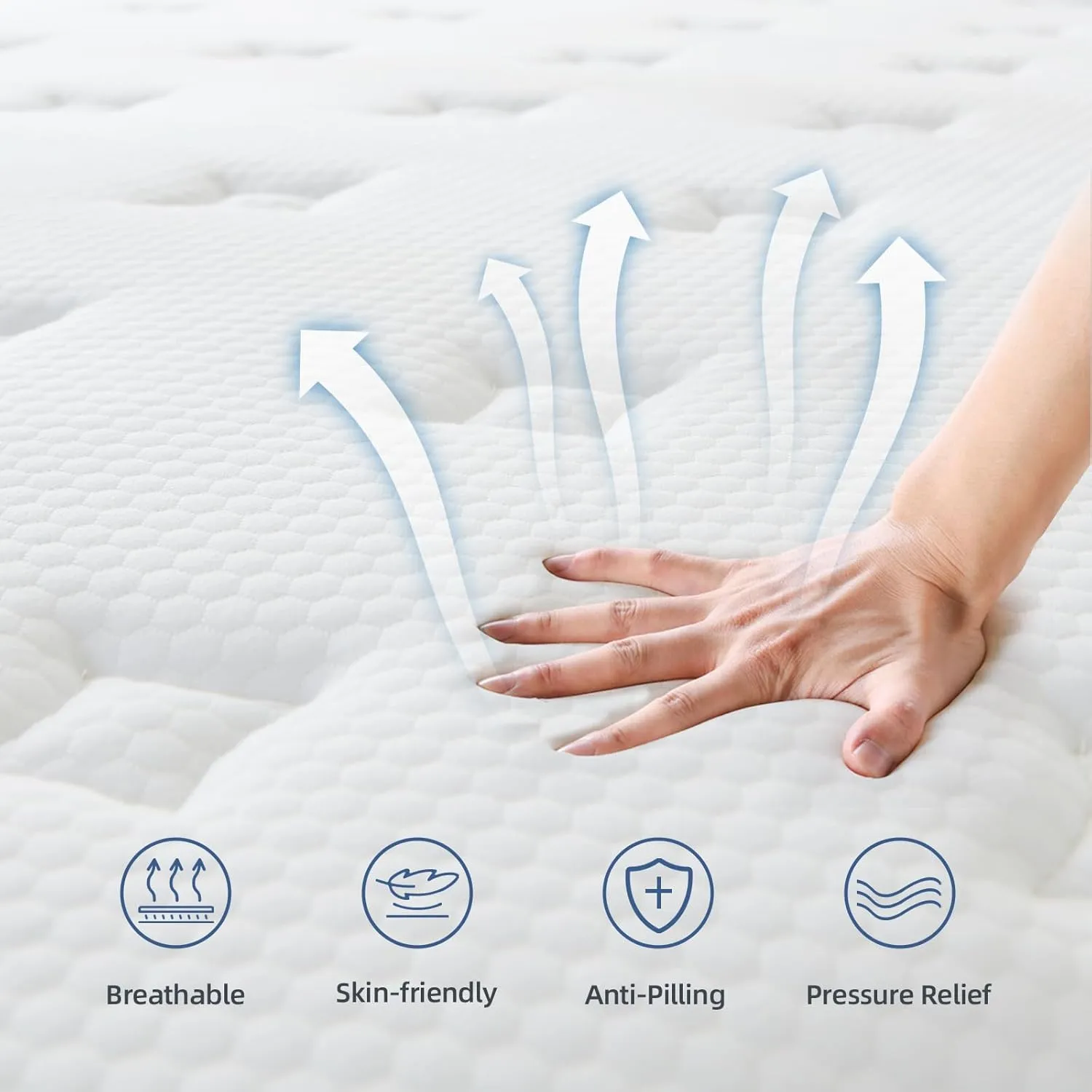 Twin Mattress, 10 Inch Twin Size Hybrid Mattress in a Box with Independent Spring, Soft and Comfortable, Pressure Relief, Medium Firmness, CertiPUR-US Certified