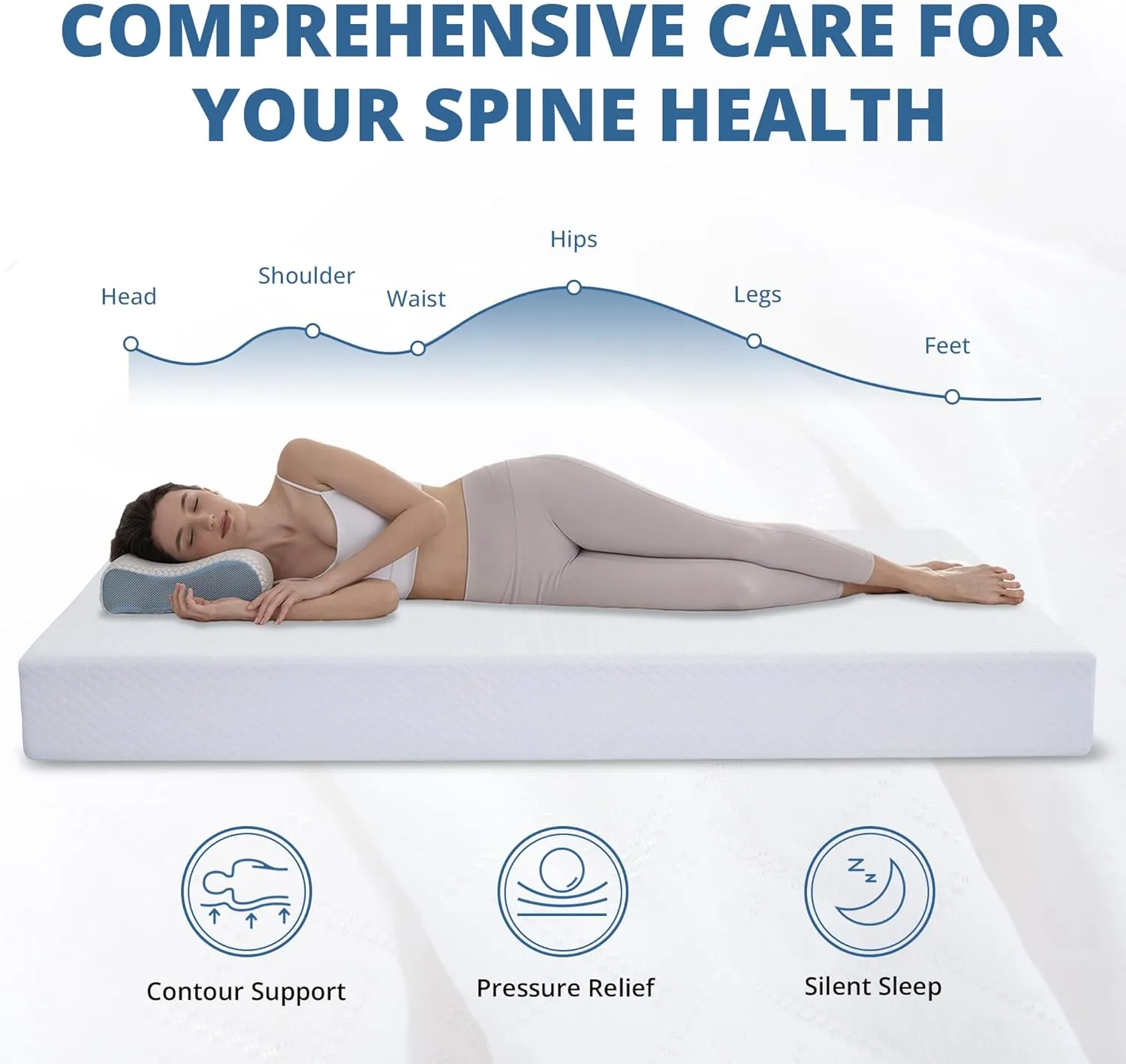 Twin Mattress 8 Inch Green Tea Memory Foam Mattress for Cool Sleep & Pressure Relief, CertiPUR-US Certified Medium Mattresses in a Box, 38"×75"×8"