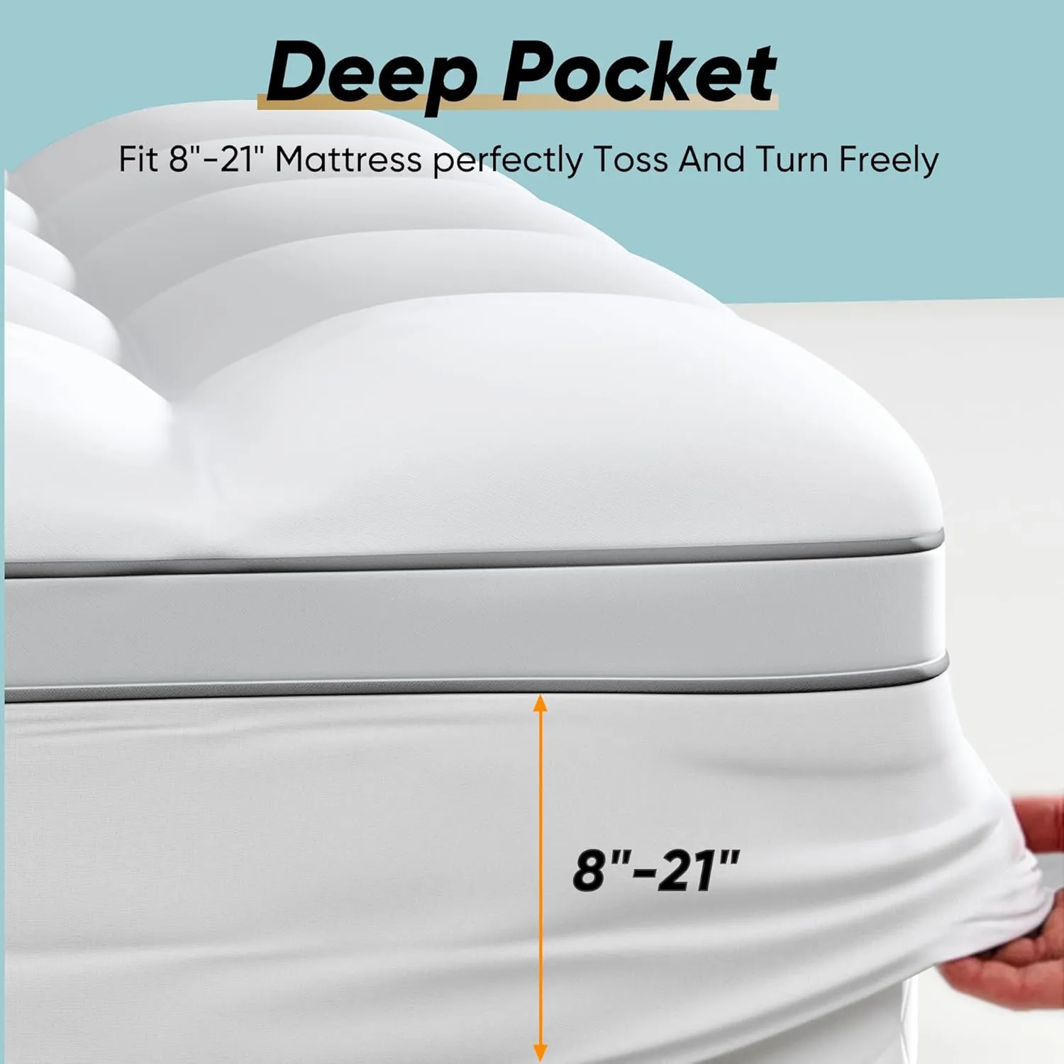 Twin XL Mattress Topper, 39x80 inch, Pillow Top, Washable, White