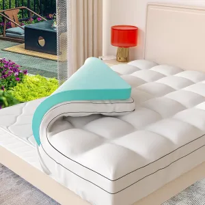 Twin XL Mattress Topper, 39x80 inch, Pillow Top, Washable, White