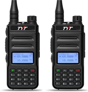TYT TH-UV88 Ham Radio Handheld 2 Pack Two Way Radio Analog Amateur Dual Band VHF UHF Walkie Talkies for Adults Long Range, Rechargeable, 200 Channels, Scanner, LCD Display, DTMF, Support Chirp (Black)