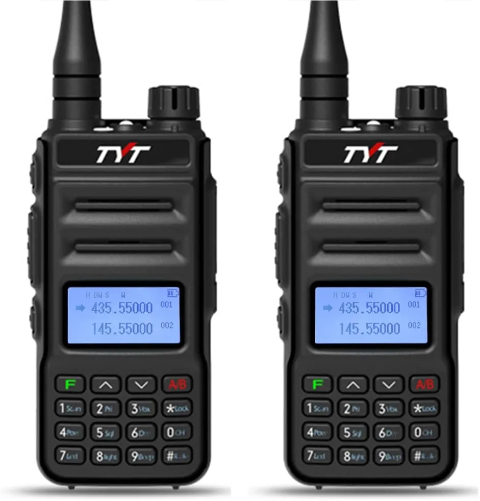 TYT TH-UV88 Ham Radio Handheld 2 Pack Two Way Radio Analog Amateur Dual Band VHF UHF Walkie Talkies for Adults Long Range, Rechargeable, 200 Channels, Scanner, LCD Display, DTMF, Support Chirp (Black)