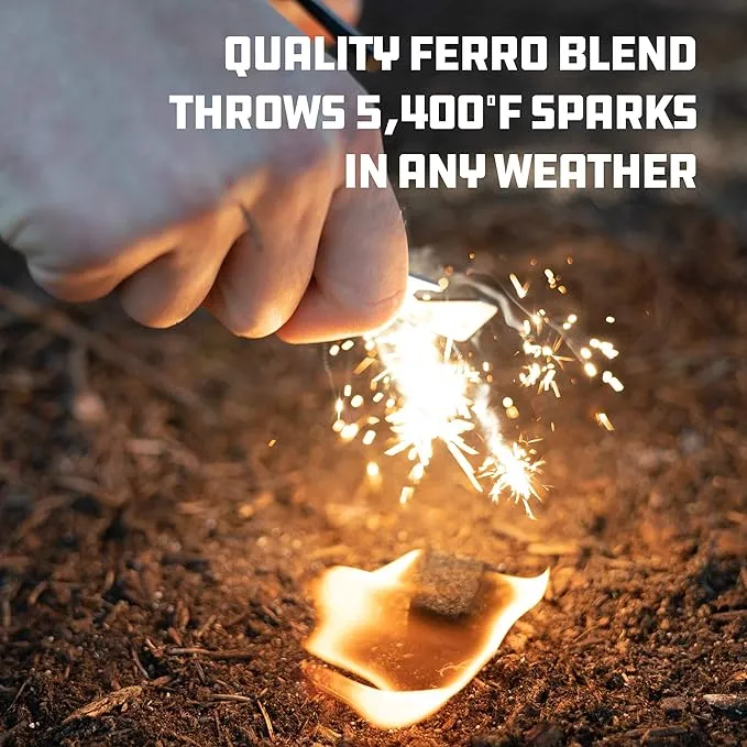 UCO Titan Fire striker Ferro Rod Fire Starting Survival Tool with Tether and Multitool, 20,000  Strikes
