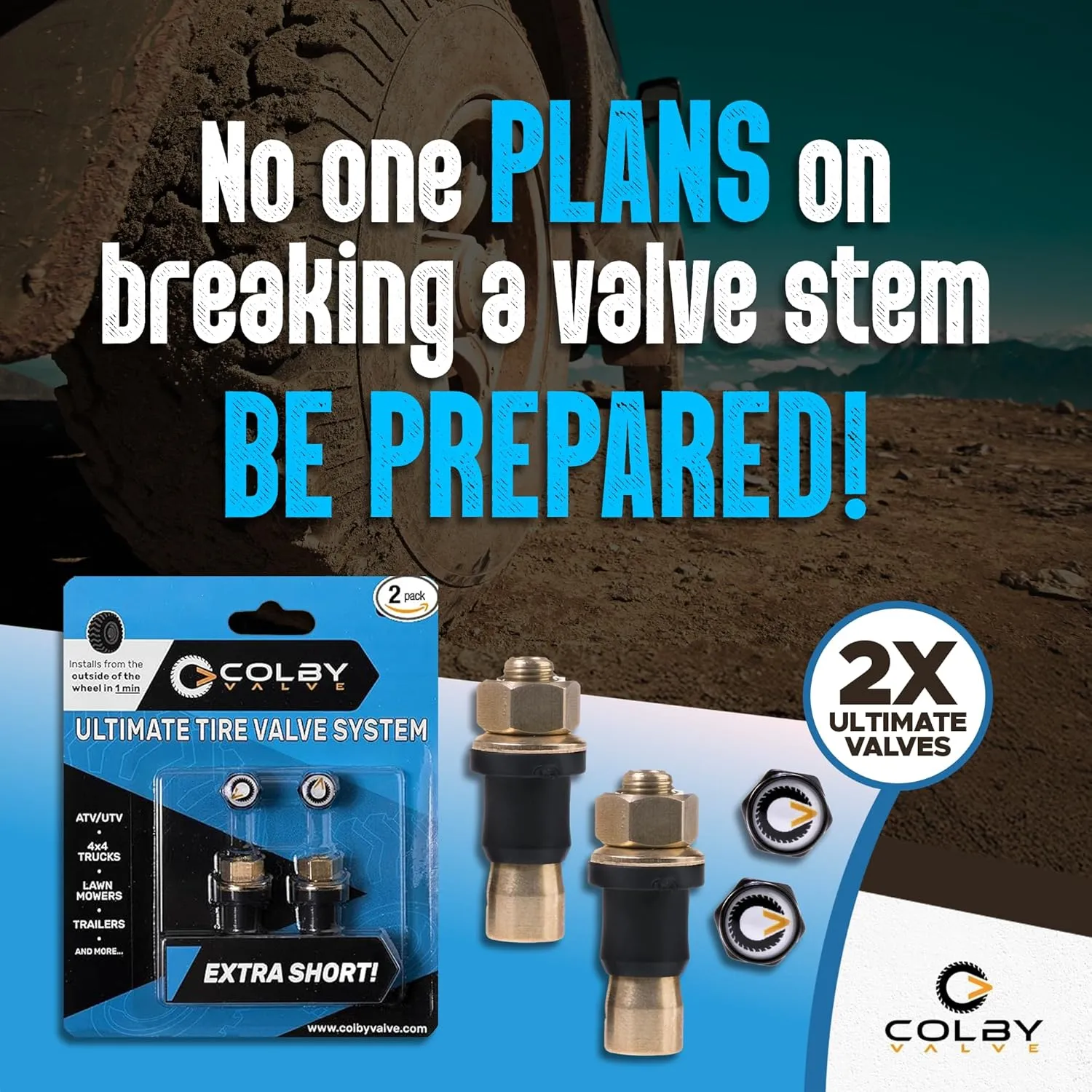 Ultimate Permanent Tire Valve Stem Replacement System | Valve Stem Short | No Need to Remove Tire | Tire Valve Stem Kit Made in USA from Quality 360 Brass Components