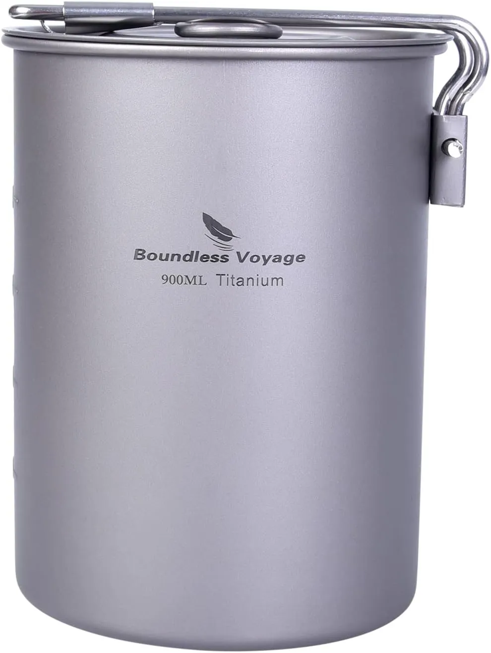Ultralight Portable 900ml Outdoor Titanium Pot with Lid Folding Handle Camping Water Rice Food Bowl Cup Mug Bottle Ti15103B11