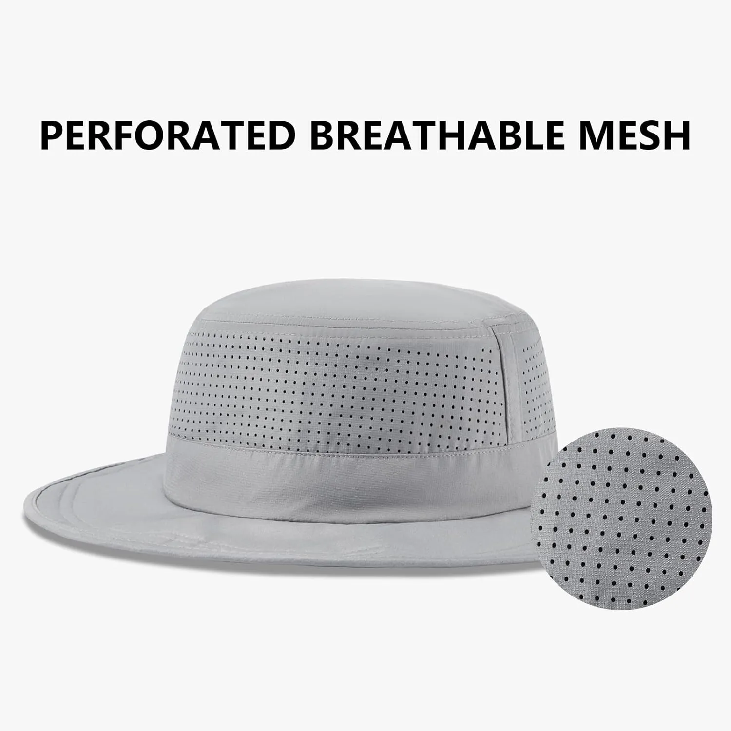 UPF 50  Bucket Sun Hat with Laser Perforated Mesh Cooling Adjustable Breathable Lightweight for Outdoor Men Women