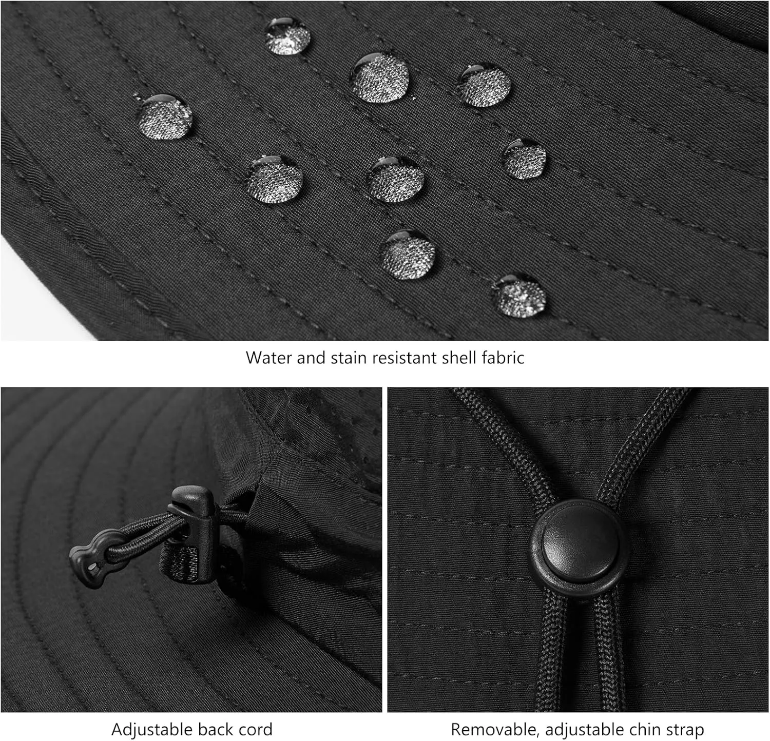 UPF 50  Foldable Brim Water-Resistant Sun Bucket Hat with Laser Perforated Mesh Adjustable for Men Women Outdoor