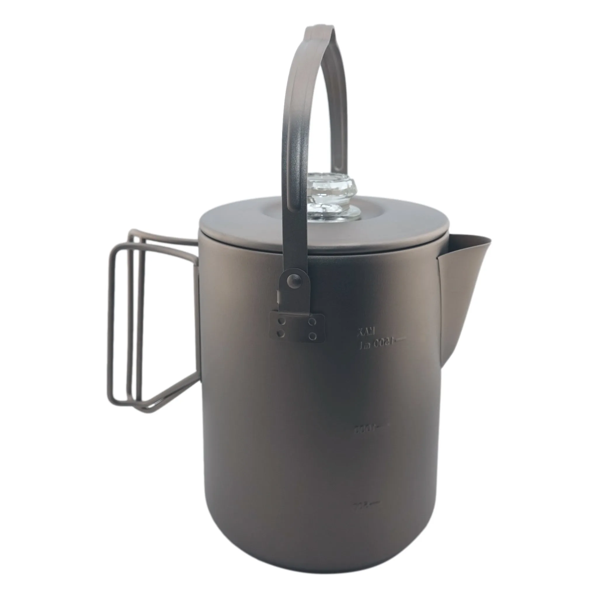 Valtcan Titanium Percolator Coffee Maker Pot 1.5L Filter Brew Ultralight Weight Kettle Camping Kettle 50.7 oz Capacity  395g