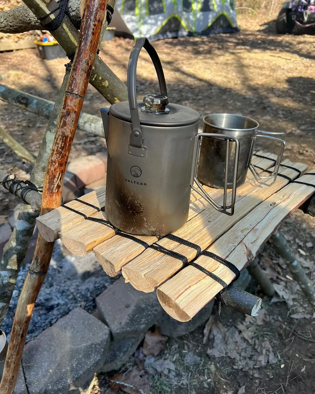 Valtcan Titanium Percolator Coffee Maker Pot 1.5L Filter Brew Ultralight Weight Kettle Camping Kettle 50.7 oz Capacity  395g