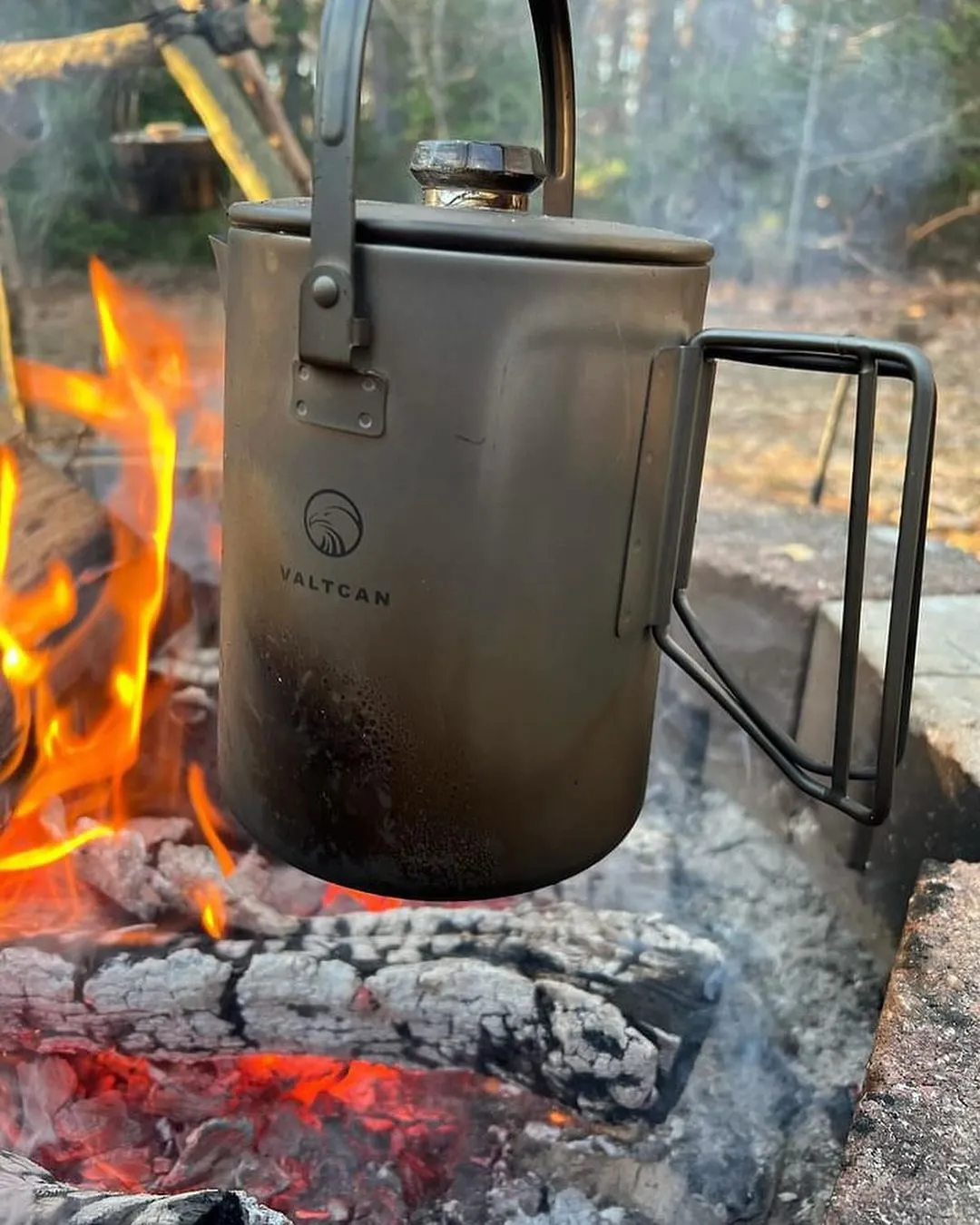 Valtcan Titanium Percolator Coffee Maker Pot 1.5L Filter Brew Ultralight Weight Kettle Camping Kettle 50.7 oz Capacity  395g