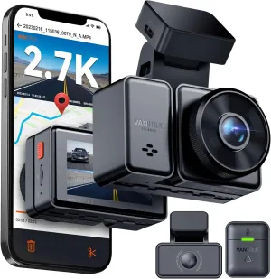 Vantrue E2 Dash Cam Front and Rear, 2.7K Upgrade Rear Cam, Dual STARVIS, 2.7K   2.7K Dash Camera for Cars, Voice Control, WiFi, GPS, Night Vision, 24H Parking Mode, G-Sensor, 2.45" IPS, Support 512GB