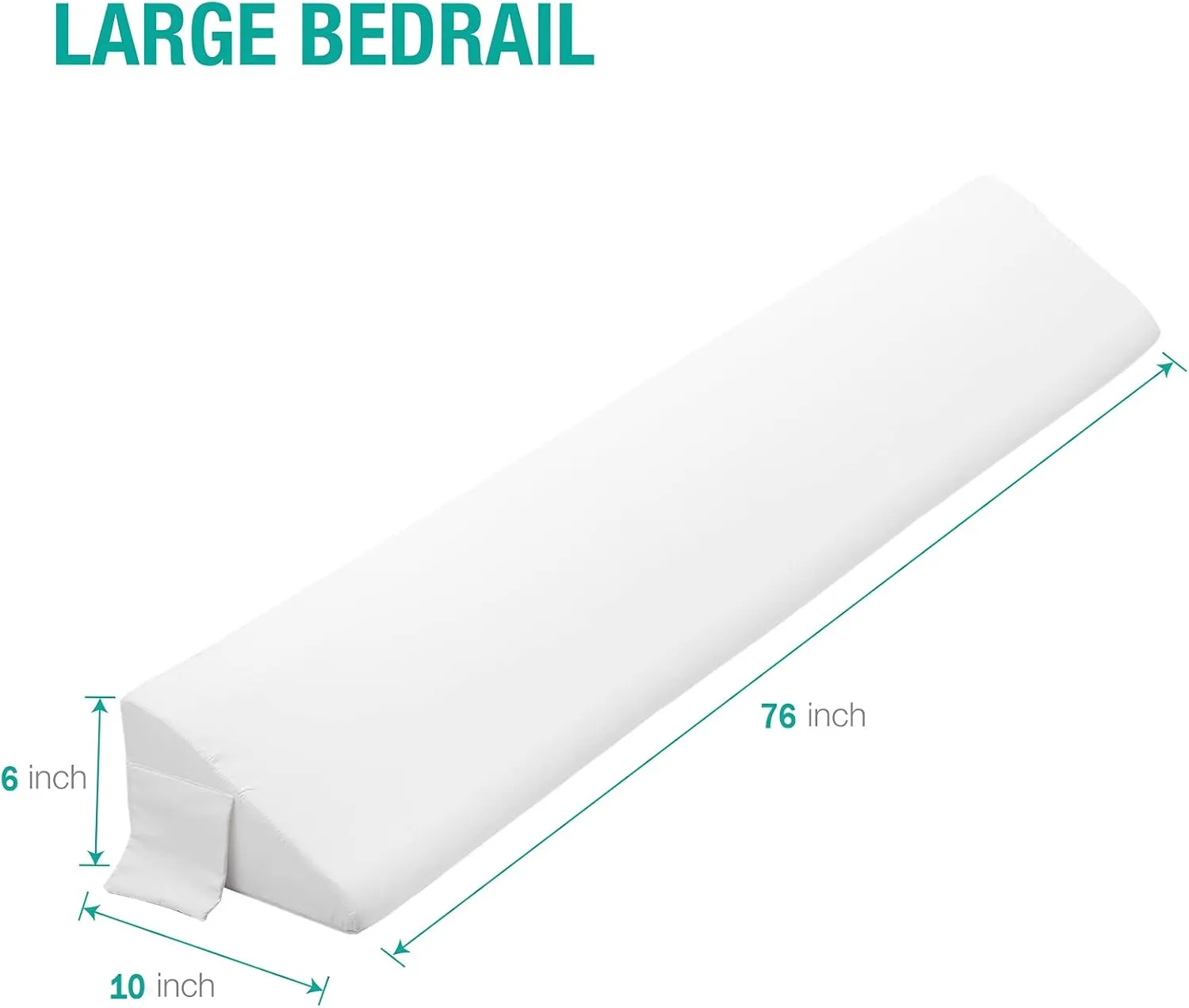 Vekkia King Bed Wedge Pillow for Headboard Gap/Bed Gap Filler/Mattress Wedge to Fill 0-6" Gap Between Headboard and Mattress (White 76"x10"x6")
