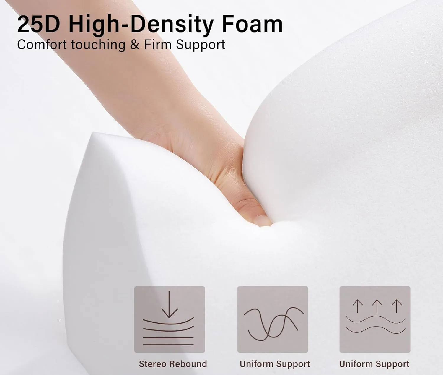 Vekkia Queen Bed Wedge Pillow/Headboard Pillow/Foam Mattress Wedge,Bed Gap Filler to Close Gap (0-3.5") Between Headboard and Mattress Queen（Gray）