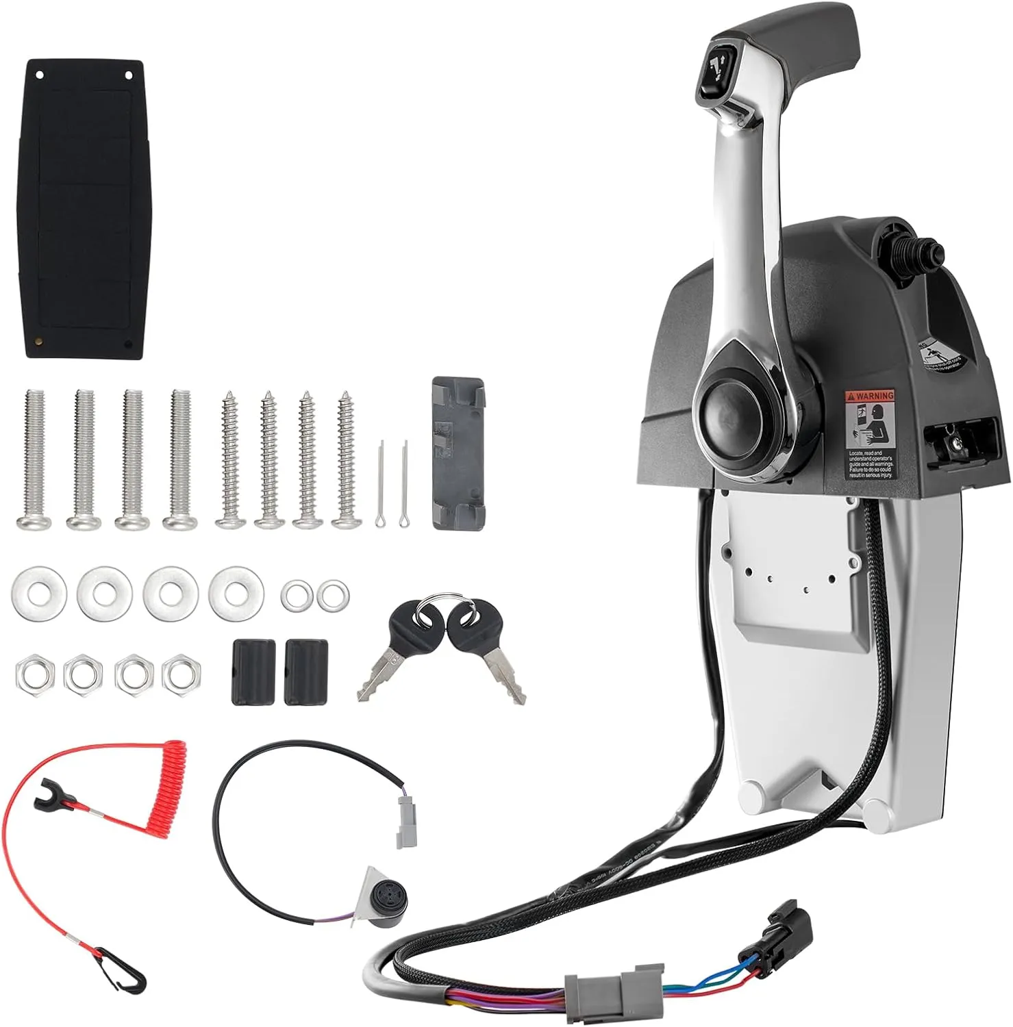 VEVOR Boat Throttle Control, 5006186 Top-Mounted Outboard Remote Control Box for Evinrude Johnson, Marine Throttle Control Box with Power Trim Switch and Lanyard