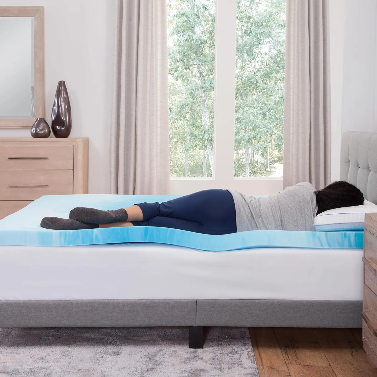 Vibe 3” Gel Swirl Memory Foam Mattress Topper, King