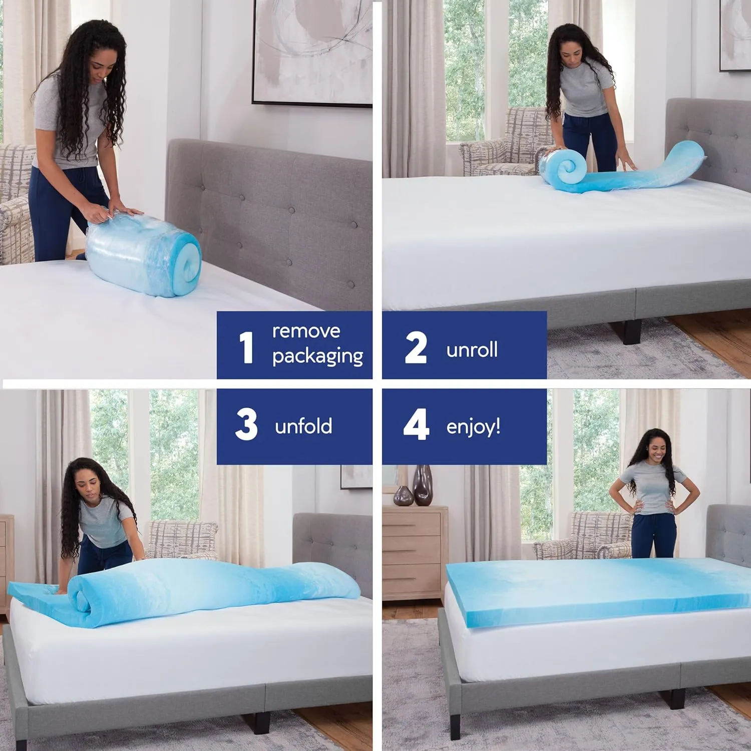Vibe 3” Gel Swirl Memory Foam Mattress Topper, King