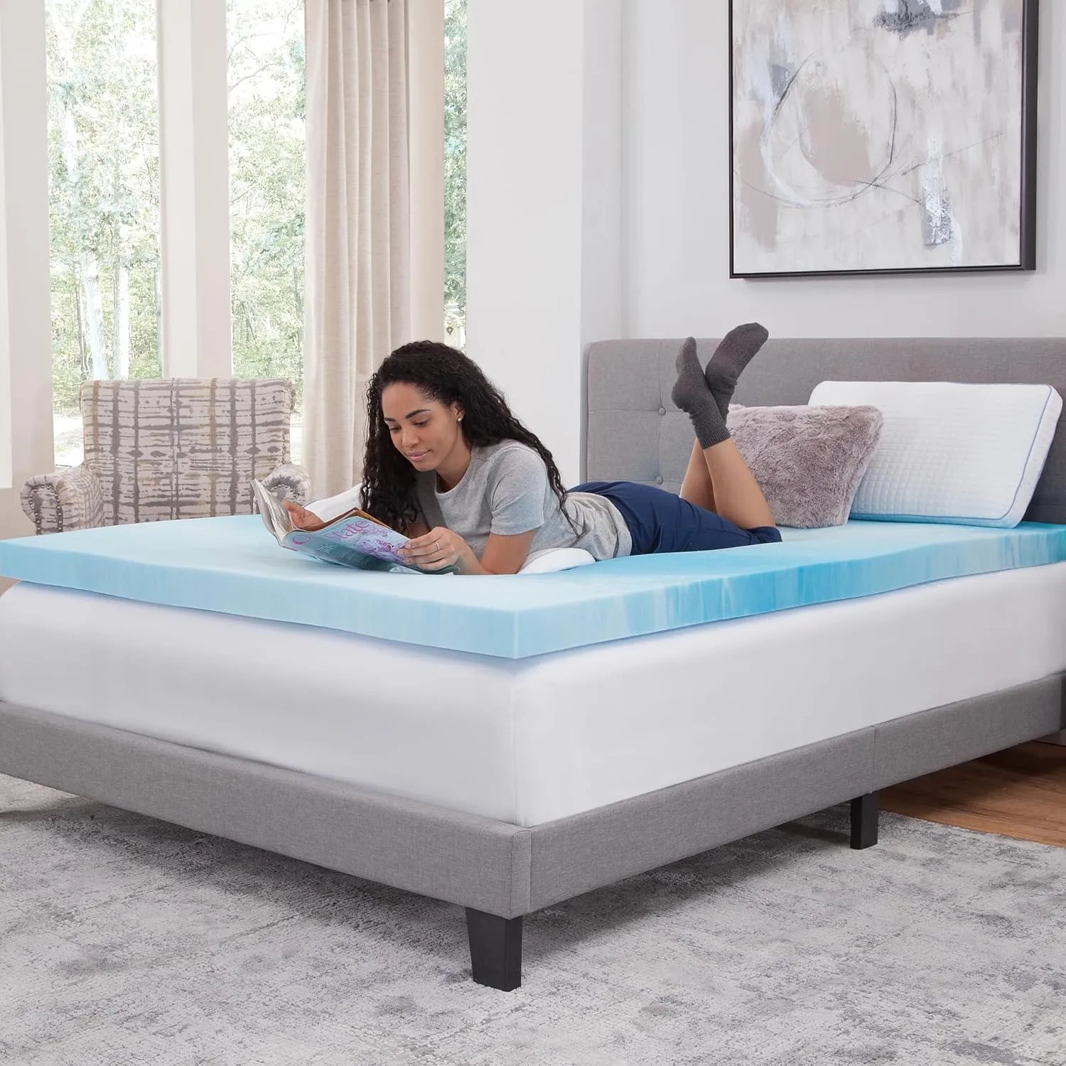 Vibe 3” Gel Swirl Memory Foam Mattress Topper, King