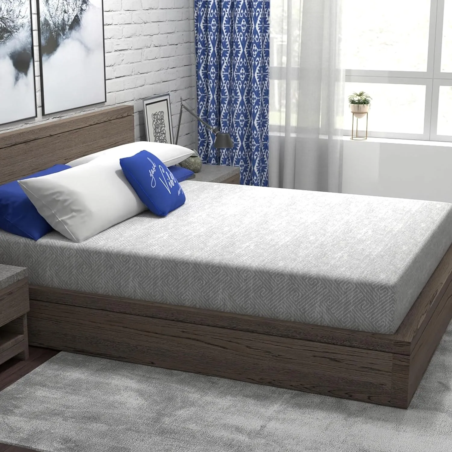 Vibe Heather Grey Gel Memory Foam Mattress, CertiPUR-US and Oeko-TEX Certifed Bed-in-a-Box in Ultra Small Package, 8-Inch, Twin