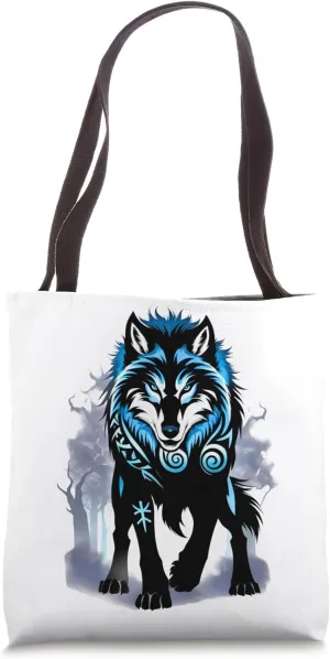 Viking Valhalla Celtic Fenrir Wolf Odin Rune Norse Mytholog Tote Bag