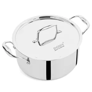 VINOD Doniv Titanium Triply Stainless Steel Sauce Pot with Cover 20 cms, Capacity 3.20 Liter