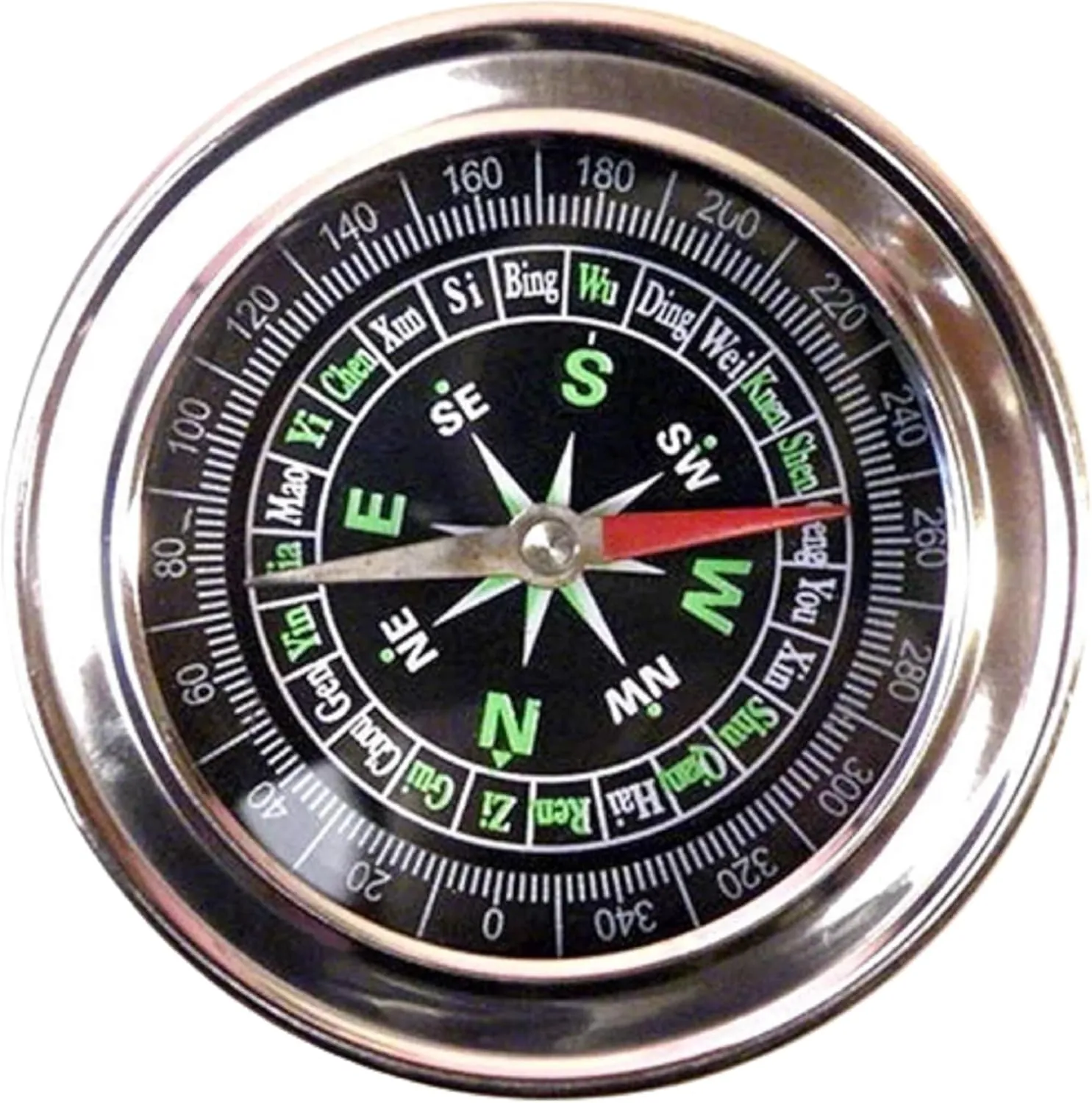 Vintage Silver Brass Compass Pocket & Maritime Compass for Hiking Travelling Camping Navigation Tool & Inspiration Gift