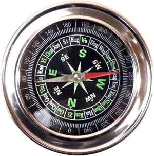 Vintage Silver Brass Compass Pocket & Maritime Compass for Hiking Travelling Camping Navigation Tool & Inspiration Gift