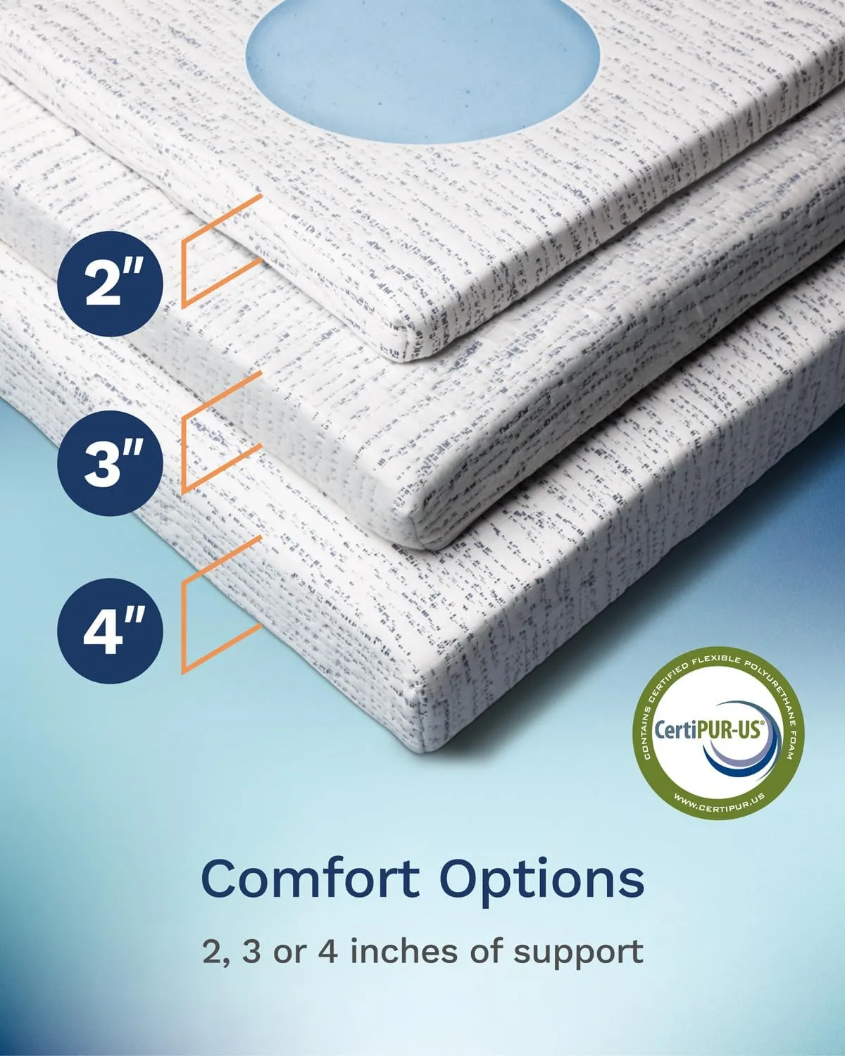 ViscoSoft 3 Inch Memory Foam Mattress Topper Twin XL - Select High Density Ventilated Extra Long Mattress Pad - Premium Removable Rayon Cover