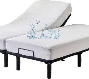 Waterproof Split Queen Mattress Protector for Adjustable Bed (2PCs) 30x80 Soft Bamboo Viscose Terry Surface Fitted Matress Cover