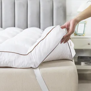 WhatsBedding 3 Inch Memory Foam Mattress Topper Twin Size Plus Thicked Down Alternative-Lined, 1700GSM Fluffy Shredded Memory Foam Filled Pillow Top, 4 Anchor Elastic Bands, Anti-Slip Bottom, 39x75in
