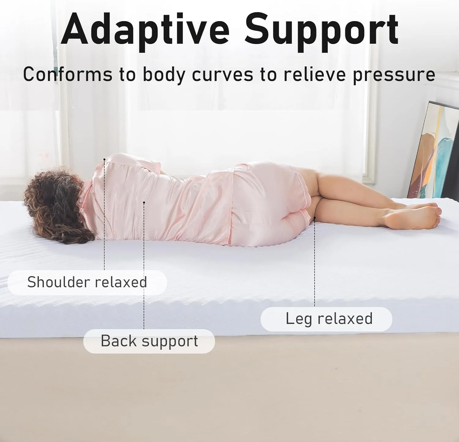 WhatsBedding Memory Foam Mattress Topper, Soft Egg Crate Mattress Topper with Breathable Cover for Back Pain Relief, CertiPUR-US Certified