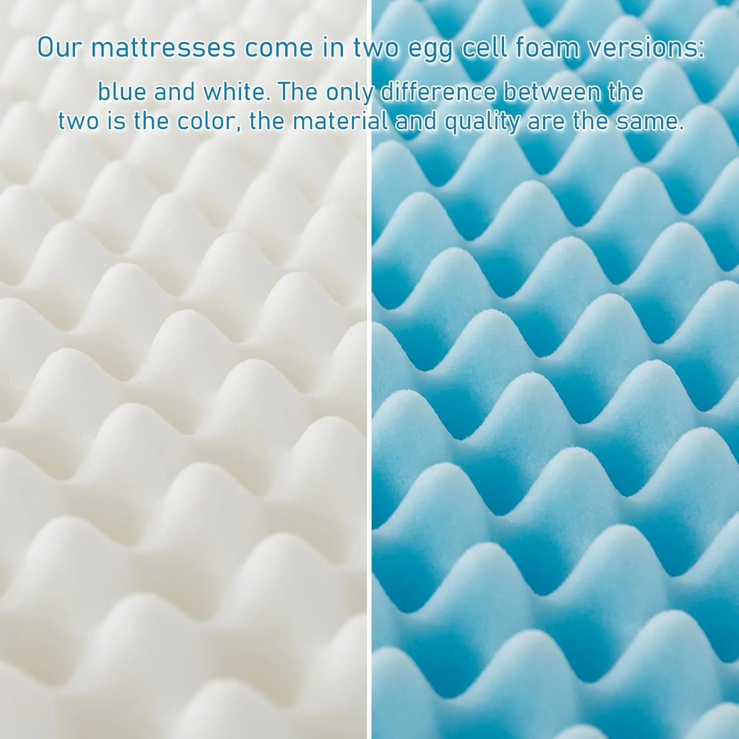WhatsBedding Memory Foam Mattress Topper, Soft Egg Crate Mattress Topper with Breathable Cover for Back Pain Relief, CertiPUR-US Certified